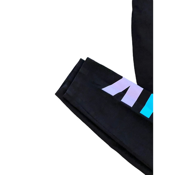 PINK Victoria’s Secret Size Medium Black Yoga Leggings Rainbow Logo High Waist - Picture 2 of 6